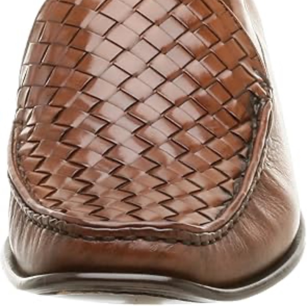 Men’s Mezlan Brown Leather Loafers with Intricate Weaving 🆕 - Picture 2 of 12